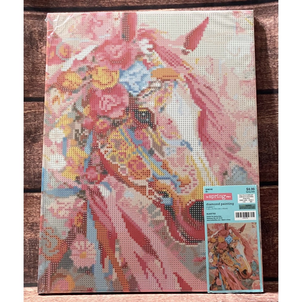 Floral Horse Canvas Diamond Painting Kit Hobby Lobby New